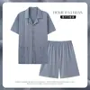 Pijama al por mayor para hombre de verano, manga corta de modal, talla grande, ropa de casa fresca de seda de hielo de verano, traje