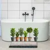 Planta Verde Fresca Decorativa em Vaso Adesivos de Parede Adesivos para Banheira Banheiro Sala de Estar Parede de Fundo Decoração de Casa Adesivos de Parede Autoadesivos Pvc