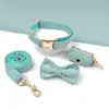 Set de Cuatro Piezas Personalizado de Terciopelo para Gato y Perro, con Correa, Corbata de Moño y Bolsas para Excrementos, Superventas Transfronterizo