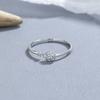 Anillo de plata de ley 925 con rosa epoxi blanca, anillo abierto femenino, dulce y fresco, joyería de moda con temperamento.
