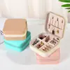 Caja de Almacenamiento Pequeña de PU Brillante para Joyería al por Mayor Almacenamiento de Joyas Pendientes Pendientes Collar Caja de Regalo para Joyería