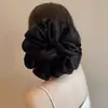 2025 Nuevo Retro Francés Oversize Ultra-Hada Satén Plisado Seda Sintética Color Sólido Lujo de Gama Alta Nicho Goma para el Cabello