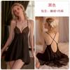 Guiruo primavera y verano sexy espalda descubierta tentación cómoda abertura tentación pijama tirantes V profundo falda conjunto de ropa para el hogar 2661
