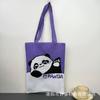 Bolsa de Tricô Ins Desenho Panda Feminina Bolsa de Mão Fashionável para Carregar na Mão Grande Capacidade Bolsa de Ombro Bolsa Transversal Bolsa