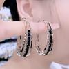 Aretes de Aro 2023 Nueva Moda Lujo Ligero Diseño Nicho Sentido Rostro Cuadrado Aretes Adecuados para Mujeres