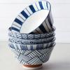 Tigela de Arroz Cerâmica Mino Ware Importada do Japão Pintada Azul Antigo Tigela de Macarrão Tigela de Sopa Tigela Pequena Tigela de Arroz Japonesa Sob Esmalte
