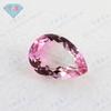 Anillo de turmalina en forma de pera con gema Huagang, piedra desnuda, venta al por mayor, con forma de gota, rosa roja, degradado, superficie artificial BX08