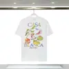 Camiseta de comercio exterior fuente nicho verano nuevo estampado logo Casablanca camiseta de manga corta mujer 100% algodón puro