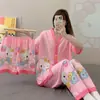 Kimono Nuevo Estilo al por Mayor Labubu Conjunto de Tres Piezas Pijamas Populares para Mujer Verano Comercio Exterior Transfronterizo Sudeste Asiático Ropa de Casa