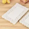 Porta-copos de Papel Rendado Quadrado Redondo Papel Absorvente de Óleo Papel à Prova de Óleo de Grau Alimentício Jogos Americanos Base de Papel Flor para Alimentos Fritos Panificação Doméstica