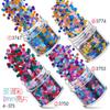 Set de lentejuelas de uñas de color navideño 12 colores mixtos accesorios para uñas lentejuelas flash polvo láser degradado