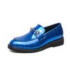 Novo 2024 Transfronteiriço Tamanho Grande 46 Botas Chelsea Golden Enchantress Masculinas Bico Quadrado Britânico Sapatos de Couro Brilhantes de Cabeleireiro