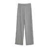 Pantalones de chándal anchos de cintura alta, estilo retro americano, color azul marino, para mujer, primavera/verano, corte holgado casual, versátiles, de largo completo, estilo coreano
