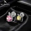 Pinzas para Orejas Elegantes de Aleación de Cobre Chapadas en Blanco Xuping, Pendientes Gráciles y Dinámicos para Mujeres Sin Perforaciones