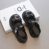 Colección Otoño 2026 Zapatos de Cuero Estilo Británico para Niños Mayores, Zapatos de Salón de Punta Baja con Lazo, Zapatos Negros de Rendimiento para Niñas
