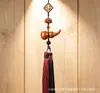 Colgante de calabaza de madera de durazno natural para coche, amuleto de paz, decoración de loto de madera de durazno para coche, regalo de bendición de área escénica de alta gama