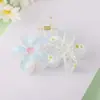 Novo prendedor de cabelo de acrílico frangipani colorido, presilha floral, acessório de cabelo feminino elegante e sofisticado, presilha de tubarão lateral