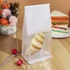 Saco de Embalagem para Torradas com Fechamento Autoadesivo com Borda de Arame, Janela Transparente, Saco de Selagem de Pão Fatiado, Croissant, Mochi de Grau Alimentício