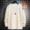 Camiseta de Manga Larga tipo Waffle para Hombre 2024 Primavera y Otoño Nueva Camiseta Base de Suéter para Hombre Color Sólido