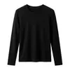 Top de Felpa Clásico Básico de Cuello Redondo para Mujer con Lyocell + Lana de Oveja, Versátil para Ir al Trabajo, Top Interior Adelgazante para Mujer