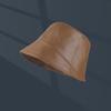 Sombrero de Pescador de Estilo Japonés de Alto Estilo Frío Diseño Nicho Cubierta Facial Lisa Puleather Rostro Brillante Gorra Recta Pequeña para Hombres y Mujeres Combinable