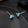 Nuevos aretes de circonita azul con forma de gota de agua transfronterizos para hombre, aretes personalizados dulces y de moda para mujer, accesorios de lujo ligero de alta gama
