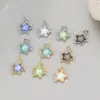 Colar com Pingente Banhado a Ouro 14K Estrela Diamante Borla Moda Feminina Versátil Estilo Ins Pingente Pentagrama Acessórios