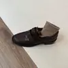 Mocasines negros estilo británico retro para mujer 2026 nuevos con tacón grueso y cierre de velcro, zapatos casuales de cuero slip-on versátiles