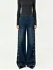 Jeans azules de pierna ancha, retro y elegantes, para mujer, nueva colección otoño 2026, tiro alto, corte holgado, pantalones rectos hasta el suelo