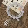 Pulsera de Borla con Cuentas Inspirada en Novela para Mujer, Diseño Nicho, Alto Valor Estético, Personalidad Única, Versátil Pulsera de la Amistad Tendencia