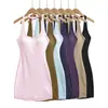 2026 Top sin tirantes con cuello halter y falda corta para mujer, corte ajustado, falda bodycon, verano con copas en el pecho, múltiples colores, espalda descubierta sexy