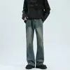Calça jeans masculina lavada estilo americano, nova marca da moda high street vintage 2026, calça longa casual reta solta para homens