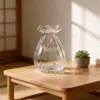 Jarrón Pequeño de Vidrio de Colores con Rayas Verticales Nórdicas, Jarrón Hidropónico Mini Simple, Adorno para Sala de Estar del Hogar, Jarrón de Vidrio