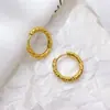 Aretes de Acero de Titanio con Relieve en Nicho, Aros Versátiles de Acero Inoxidable Estilo Coreano, Accesorios para Orejas Estilo Minimalista para Mujeres, Modernos