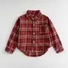 Camisa de cuadros con cuello para niño, primavera y otoño, elegante camisa de manga larga para niños, top infantil casual y moderno