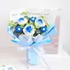 Ramo de Flores Artificiales de Rosa de Lana Tejida a Mano Flor Eterna Producto Terminado Regalo para el Día del Maestro Ramo para el Día de San Valentín Chino para Mujeres