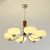 Lustre de sala de estar vintage estilo francês Bauhaus, luminária de teto retrô de madeira maciça nórdica para quarto principal, sala de jantar, escritório