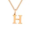 Nuevo Collar de Acero Inoxidable de 26 Letras de Amazon, Cadena para Clavícula Moderna y Versátil, Collar para Pareja con Apellido en Stock