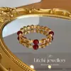 Ruyi Amarelo Torre de Cristal Pulseira de Cristal Design Original Pulseira de Ágata Vermelha Presente para Mulheres
