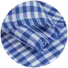 Vestido Camisa de Cuadros Medianos Clásicos Coloridos Rojo y Azul Tela Imitación Lino Ropa Infantil