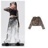 Traje de dança de jazz para meninas, moderno, moderno, moderno, dia de ano novo, roupas infantis, roupa da moda, estampa de leopardo, roupa para apresentação de dança infantil