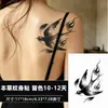 Forever Free Tatuaje de Calcomanías de Jugo de Hierbas Pluma Llama de Golondrina Nuevo Tradicional Impermeable de Larga Duración para Brazos, Espalda, Clavícula