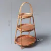 Cesto Retrô de Bambu, Cesto Portátil, Bandeja para Lanches, Cesto de Armazenamento de Lanches de Mesa Tecido à Mão, Cesto de Piquenique, Produtos de Bambu