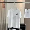 Verão Novo Solta Fluida Leve Respirável Estampa Graffiti Gola Redonda Manga Curta Camiseta Feminina 12800