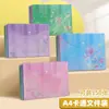 Bolsa de Arquivo A4 Transparente com Desenho Fofo de Desenho Animado para Estudantes, Bolsa de Armazenamento Espessa de PP com Botão de Pressão, Organizador de Documentos