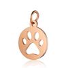 Colgante pequeño de garra de perro hueca de 12 x 17 mm, totalmente pulido, accesorio de acero inoxidable para bricolaje con anillo colgante de 0,8 x 5 mm