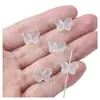 Vidro Cor Transparente Borboleta Feito à Mão Estilo Antigo Passo Sacudir Cabeça Acessórios de Cabelo Feito à Mão DIY Grampo de Cabelo Materiais Acessórios