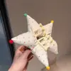 Clip de Estrella de Algodón Suave y Colorido de Puntos Estilo Dulce de Chica Corazón Girly Flor de Bola en la Cabeza Accesorio para el Cabello