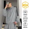 2026 Verão Patchwork Leve Três Listras Proteção Solar Roupa Masculina Esportes ao Ar Livre Pesca Jaqueta Solta Casual Top
