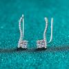 Novos brincos de moissanite de prata esterlina Deyi S925, brincos de linha feminina, personalidade atmosférica simples, presente de feriado da moda
